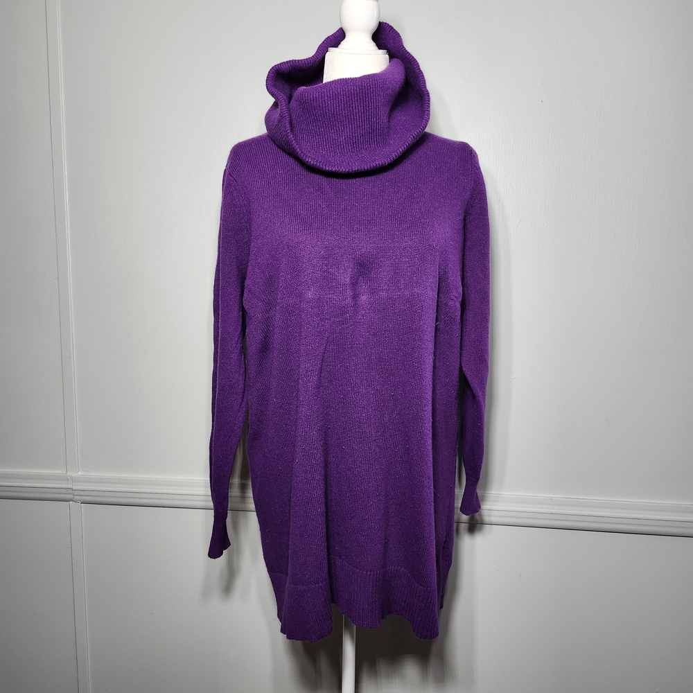 Lauren Ralph Lauren | Purple Knitted Chunky Turtle Neck Tunic Sweater
